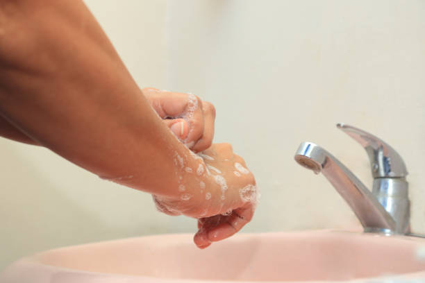 istock Concept of personal cleanliness. Washing hands 1340116584