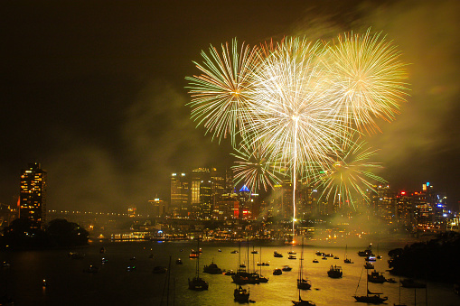 Fireworks on the Douro river in Porto, Portugal, celebrating Festas de São João - John the Baptist