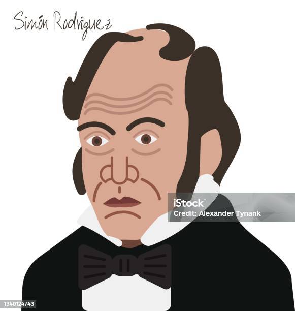 シモン・ロドリゲスのイラスト、ベネズエラの歴史的人物 - イラスト素材...