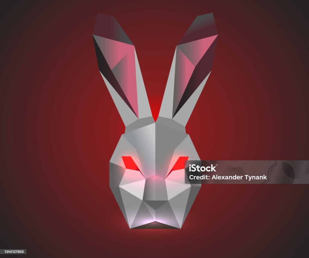 Polygonal Evil Rabbit Dark Rabbit Low Poly Rabbit With An Evil ...
