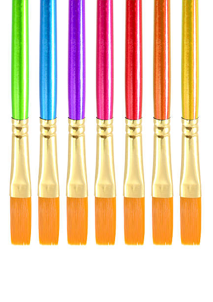 istock Paintbrush 7 colors For watercolors 134012841