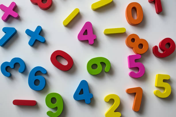 istock Colorful pile of numbers in a white background 1340131296