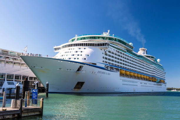 Auckland, New Zealand - 24 January, 2016: Cruise ship, Explorer of the Seas moored in Auckland, New Zealand.