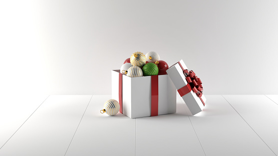 Christmas balls background. 3d render image