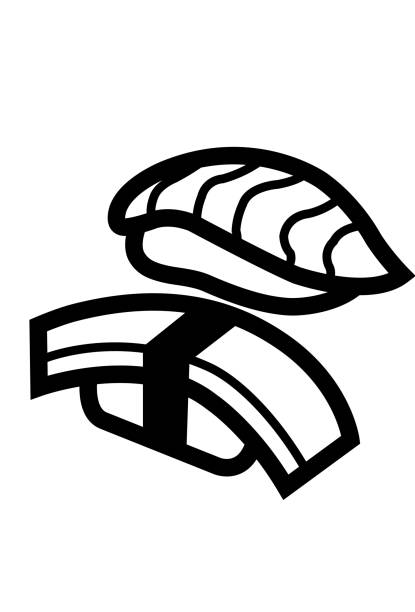 ilustraciones, imágenes clip art, dibujos animados e iconos de stock de 01. icono de la comida: #20 sushi - sashimi