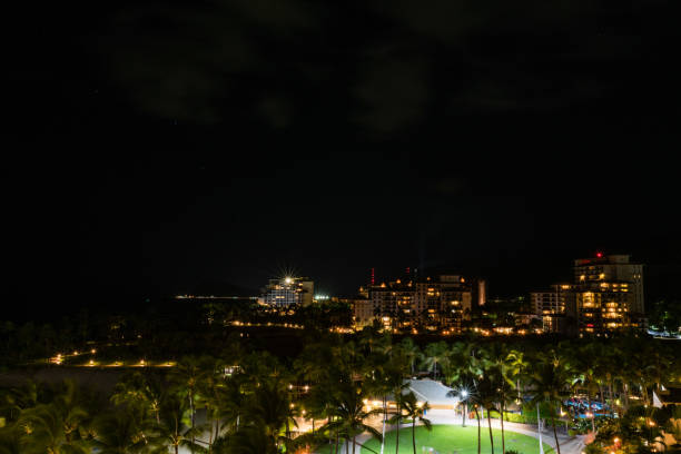 istock Scenic panoramic night vista on Oahu, Hawaii 1340156913