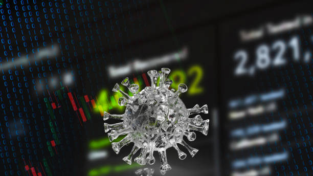 istock coronavirus. And business chart for medical  sci or marketing concept 3d rendering. 1340160388