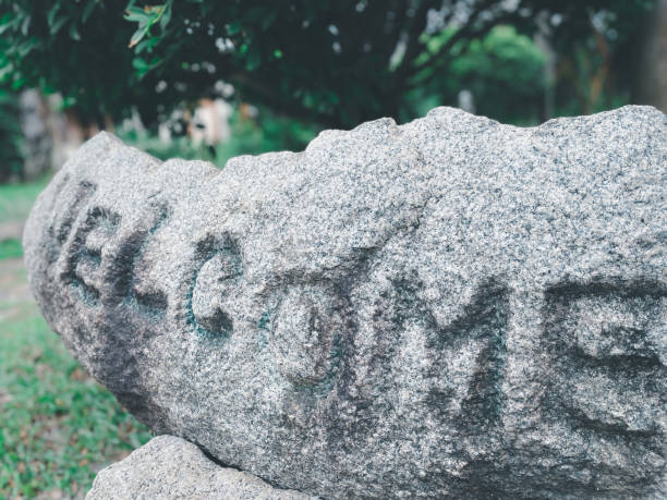 istock Nature garden, park decorated with natural stones 1340161919