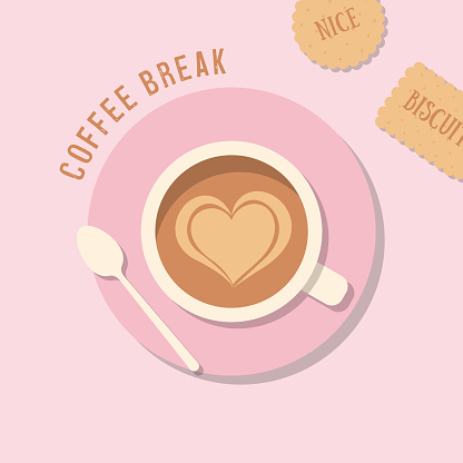 vector background with latte and sweets for banners, cards, flyers, social media wallpapers, etc.