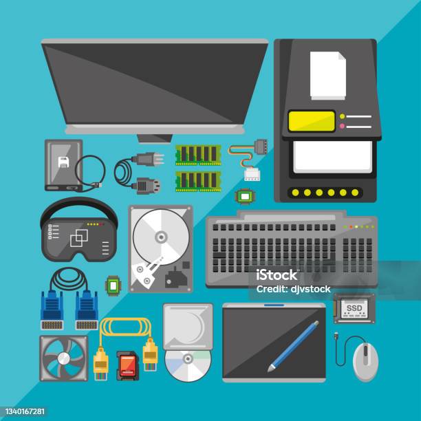 Computer System Unit Stock Illustration - Download Image Now - Desktop ...