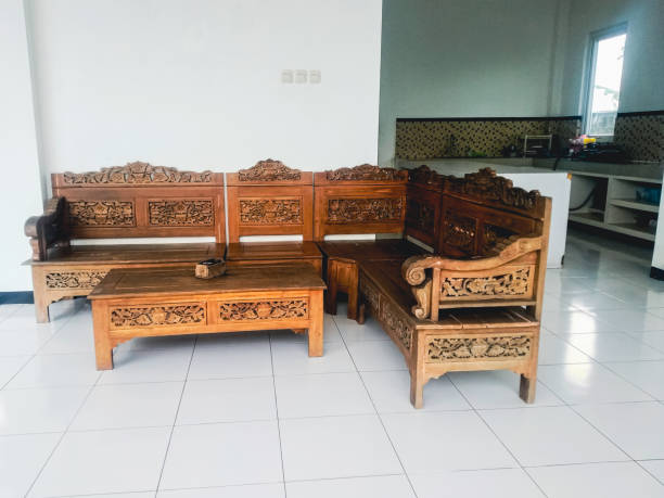 istock Chair made from jati wood 1340169376