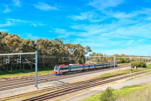 istock Electric passenger train on the route to Adelaide city 1340172955