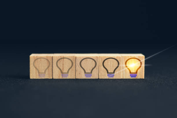 istock Bright light bulb icon with copy space. Business and education concept 1340175610