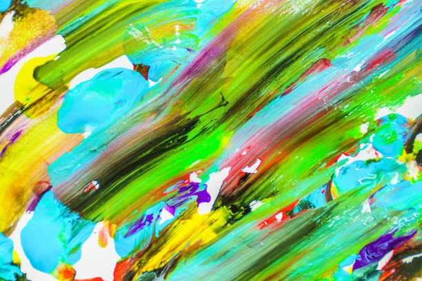 istock Splash watercolors drops on white background. Abstract colorful for background 1340178596