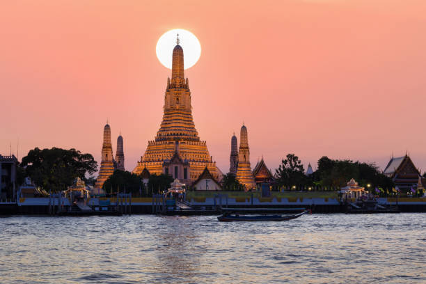istock Wat Arun (Temple of dawn) and the Chao Phraya River, Bangkok, Thailand 1340180030