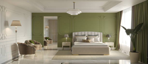 istock visualization of modern residential interior design, 3D illustration, cg render 1340181942