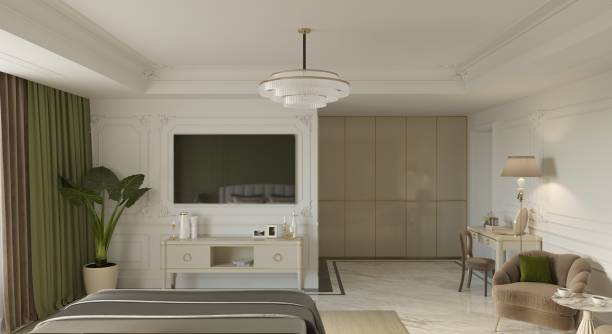 istock visualization of modern residential interior design, 3D illustration, cg render 1340181944