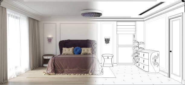 istock visualization of modern residential interior design, 3D illustration, cg render 1340182326