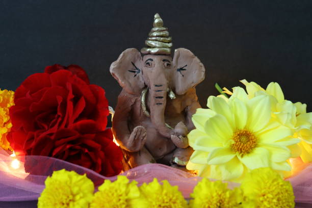 istock Handmade eco-friendly clay Ganesha idol 1340187728