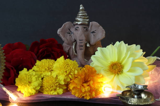 Handmade eco-friendly clay Ganesha idol