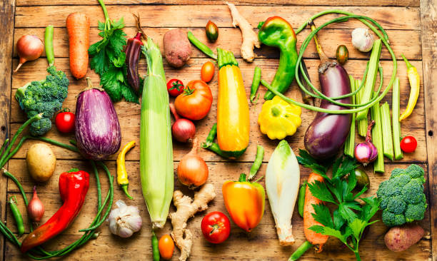 istock Set of raw vegetables,food background 1340188307