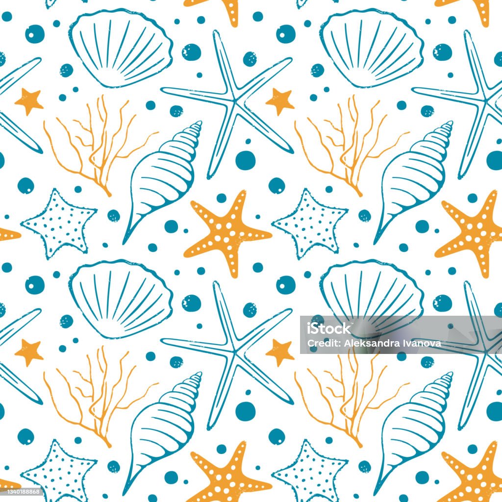 Shell Marine Pattern Marine Pattern Stock Illustration - Download Image Now - Animal Shell ...