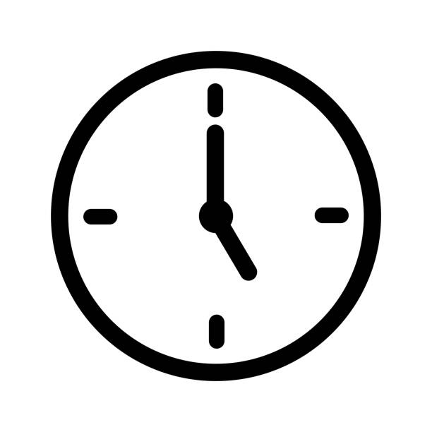 ilustrações de stock, clip art, desenhos animados e ícones de five or 5 o'clock time icon vector - 5 horas