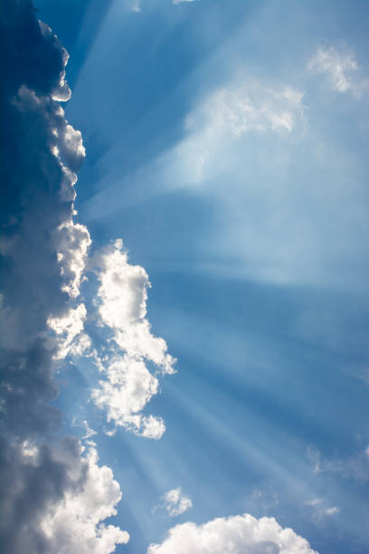 istock Beautiful scene rays of light and the clouds in the sky 1340189834