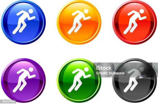Person Lauf Lizenzfreie Vektorgrafik Sechs Farben Stock Vektor Art und mehr Bilder von 3000 Meter - 3000 Meter, Aktivitäten und Sport, Athlet
