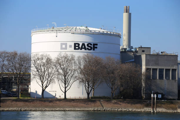 View of BASF in Ludwigshafen, Germany stock photo