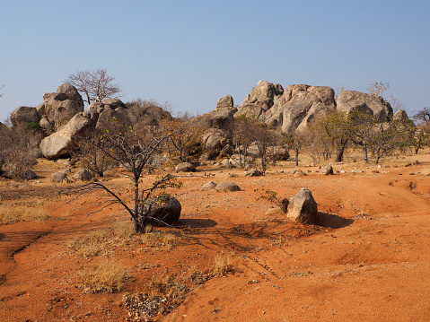 Orange soil of the Namibian countryside