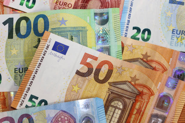Euro bills (Euro banknotes) stock photo
