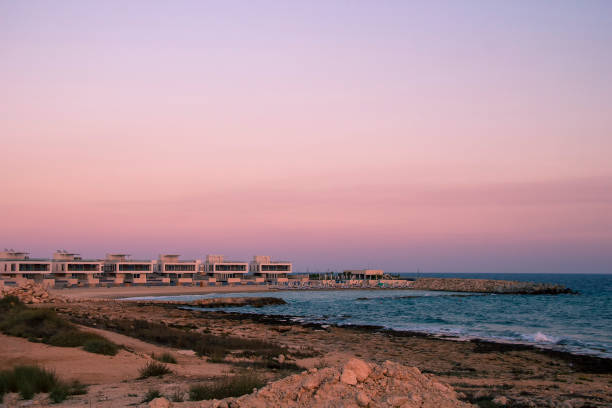 Construction work on the new marina in Ayia Napa, Cyprus in September 2021 stock photo