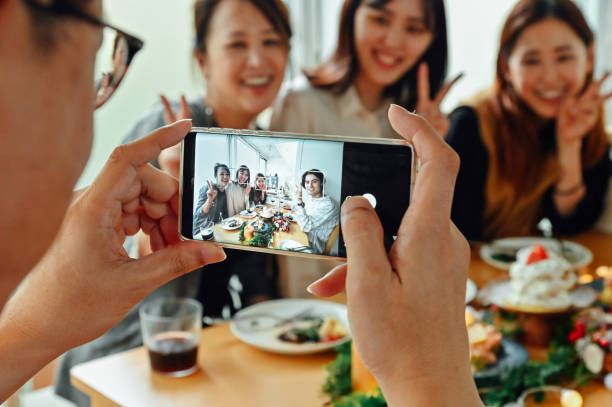 istock Modern asian family Christmas dinner 1340202709