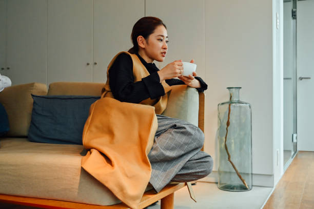 istock Young woman having a coffe in Japan 1340202884