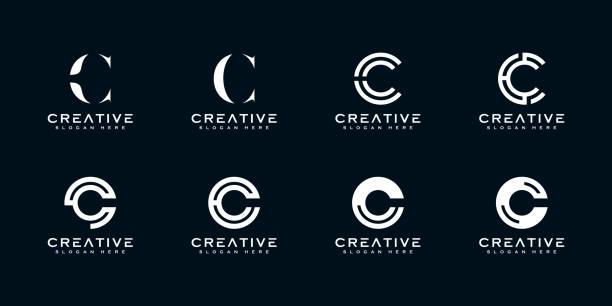 Set of initial letter C abstract   vector template Set of initial letter C abstract   vector template c stock illustrations