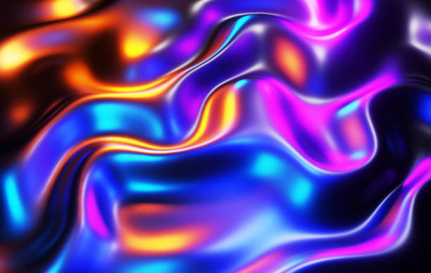 istock Abstract background, liquid metal waves with neon colors 1340207816