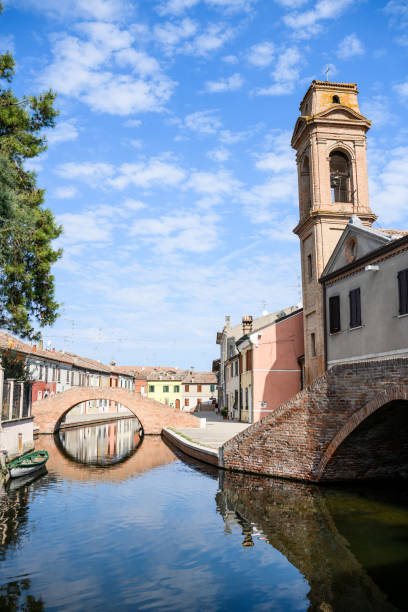 town of comacchio, ferrara, italy - comacchio bildbanksfoton och bilder