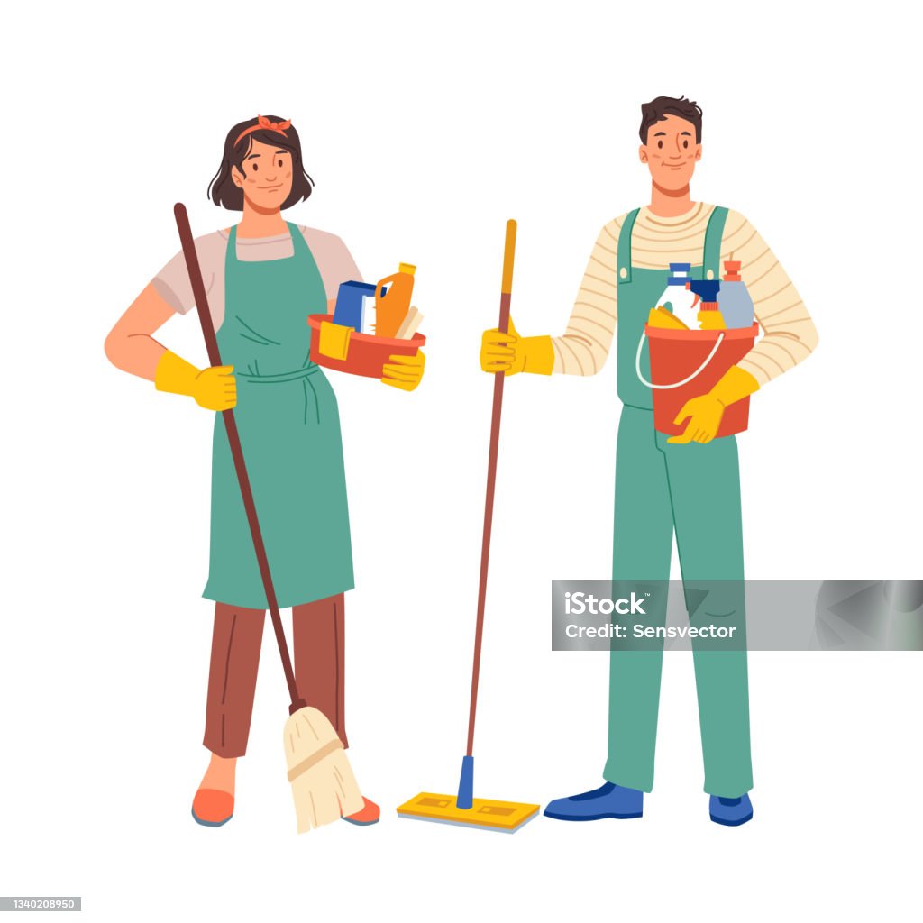 Ilustración de Los Trabajadores De Limpieza Aislaron A Los Personajes Planos De Dibujos Animados Hombre Y Mujer En Uniforme Personal Profesional De Vector Limpiador Doméstico Y Equipos De Lavado Limpieza Del Hogar Ilustración de Los Trabajadores De Limpieza Aislaron A Los Personajes Planos De Dibujos Animados Hombre Y Mujer En Uniforme Personal Profesional De Vector Limpiador Doméstico Y Equipos De Lavado Limpieza Del Hogar