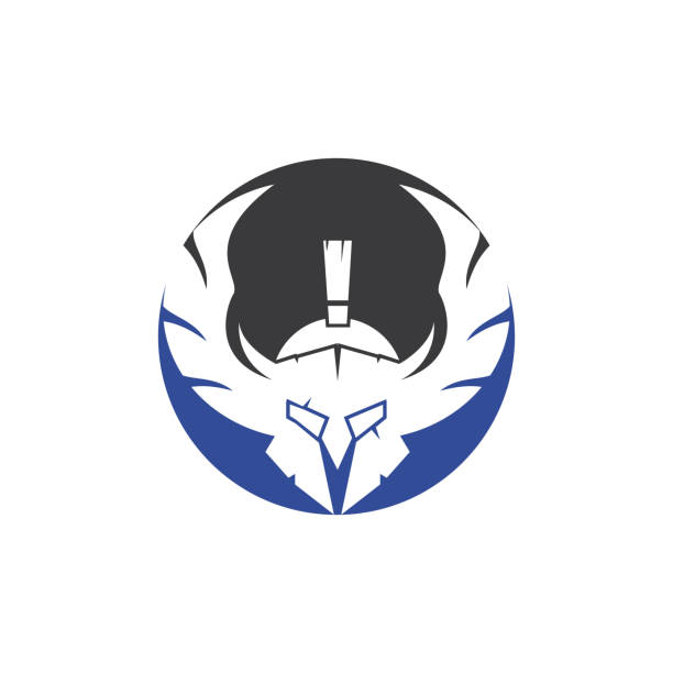 спартанский воин с крыльями векторный дизайн логотипа. - protective workwear sparta iron security stock illustrations
