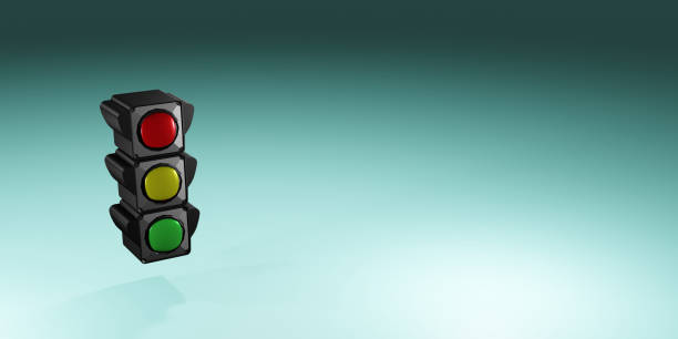 istock Realistic 3d Detailed Road Traffic Light Banner. 3d render traffic lights 1340209266