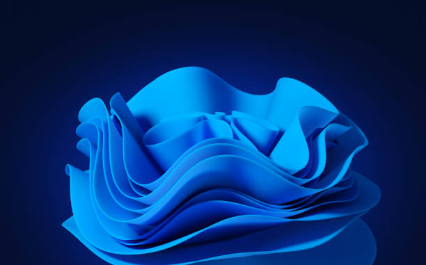 istock Abstract modern minimal background with folded fabric, blue cloth 1340212461