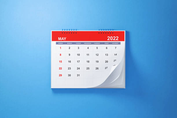 istock 2022 May Calendar On Blue Background 1340214376
