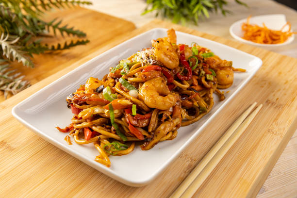 istock Noodles stir fry with shrimp and vegetables 1340214415