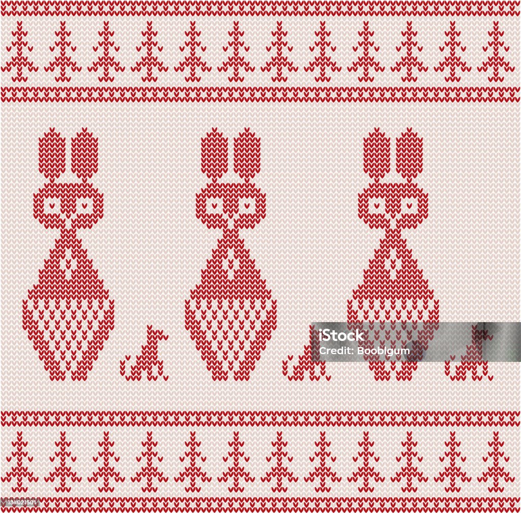 Noël fond en tricot - clipart vectoriel de Arbre libre de droits
