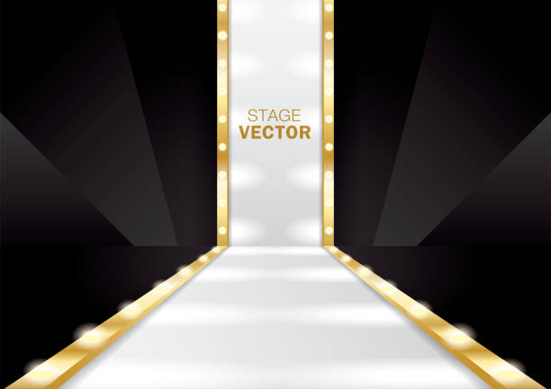 luxusmode runway stage vektor - elevated walkway stock-grafiken, -clipart, -cartoons und -symbole