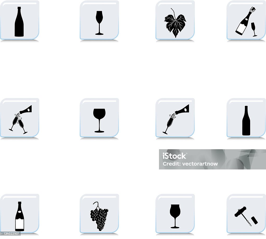 Wein-Icon-Set - Lizenzfrei Feiern Vektorgrafik