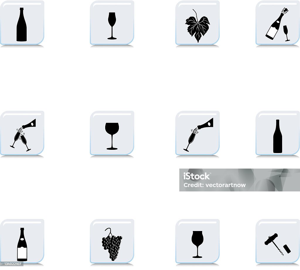 Вино Icon Set - Векторная графика Без людей роялти-фри