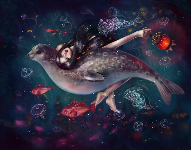 Vector illustration of Underwater fantasy