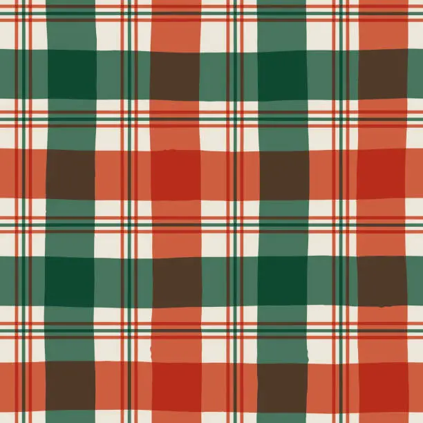 Vector illustration of Christmas Tartan seamless Pattern.